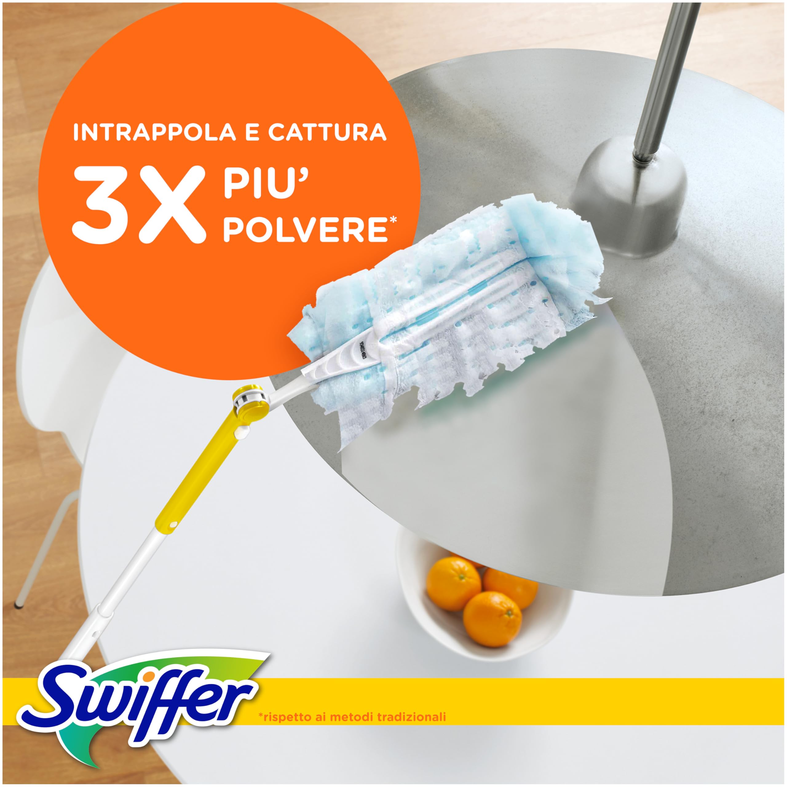Swiffer Duster Piumini Cattura Polvere, 54 Piumini, Cattura e Intrappola Polvere e Sporco, Raggiunge I Punti più Difficili della Casa, Giga Formato