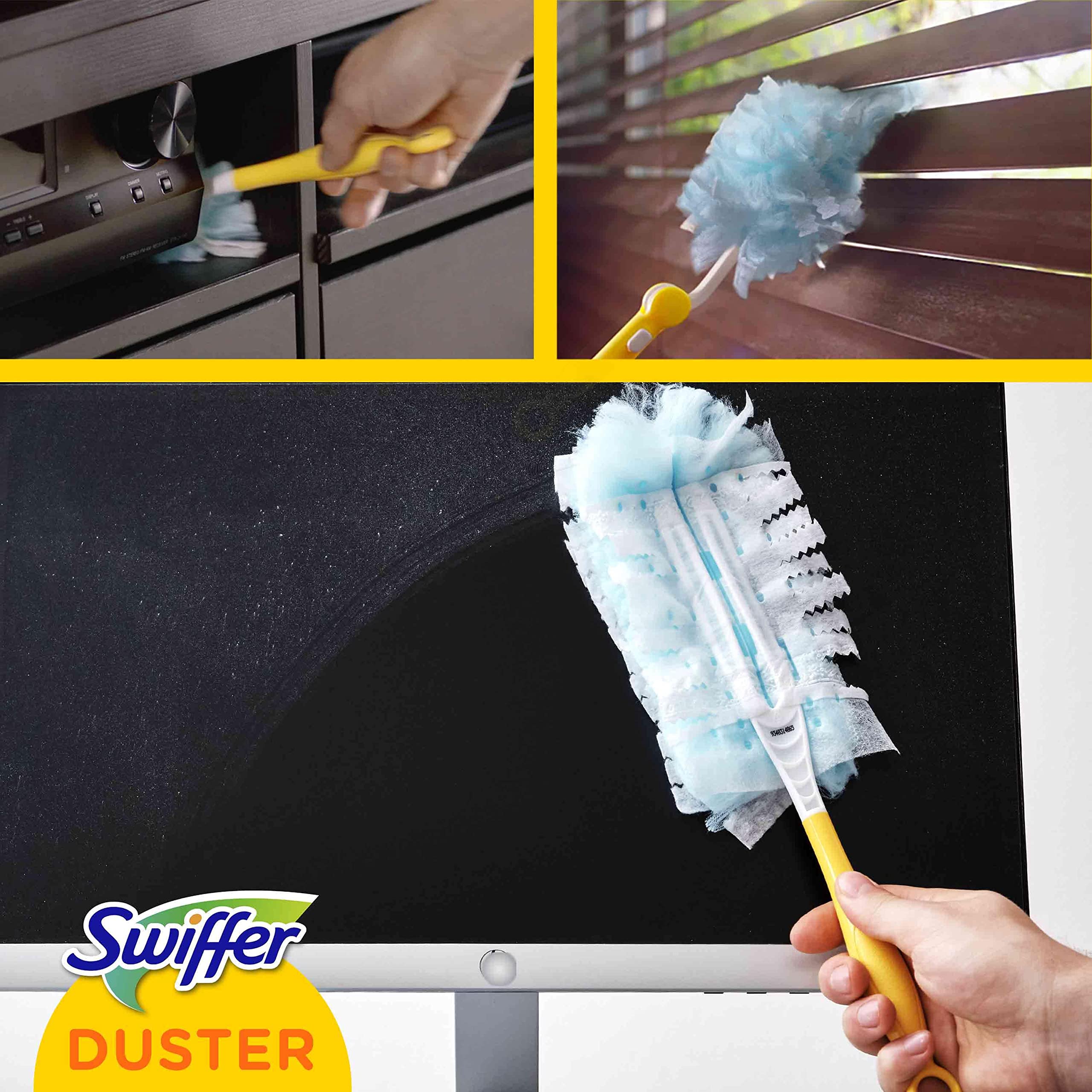 Swiffer Duster Piumini Cattura Polvere, 54 Piumini, Cattura e Intrappola Polvere e Sporco, Raggiunge I Punti più Difficili della Casa, Giga Formato