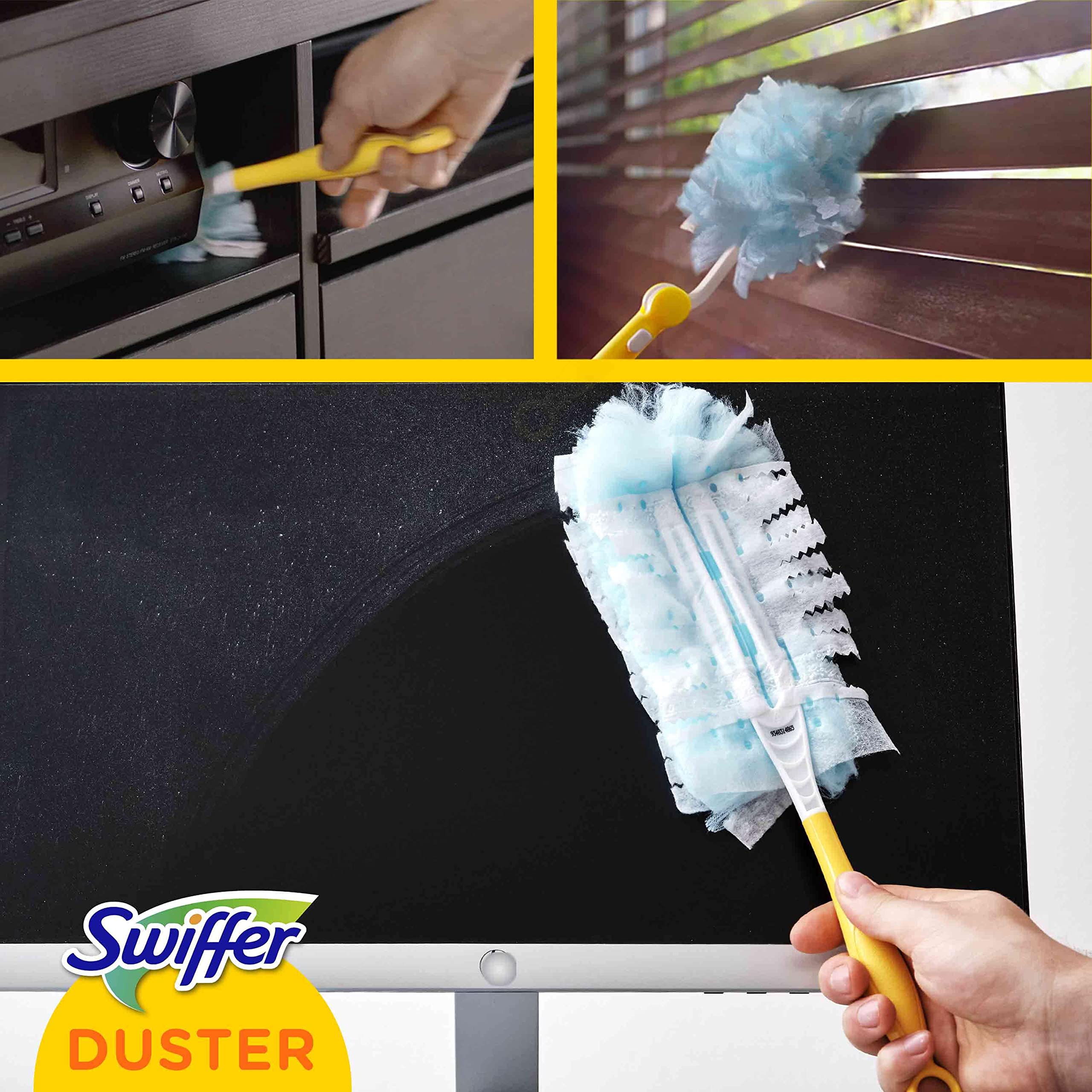 Swiffer Duster Piumini Cattura Polvere, 54 Piumini, Cattura e Intrappola Polvere e Sporco, Raggiunge I Punti più Difficili della Casa, Giga Formato