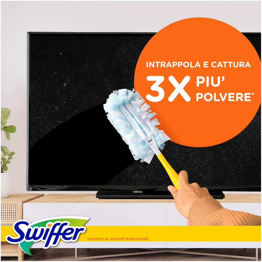 Swiffer Duster Piumini Cattura Polvere, 54 Piumini, Cattura e Intrappola Polvere e Sporco, Raggiunge I Punti più Difficili della Casa, Giga Formato