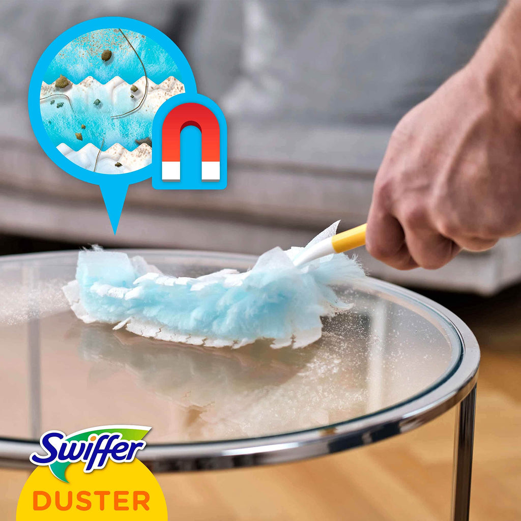 Swiffer Duster Piumini Cattura Polvere, 54 Piumini, Cattura e Intrappola Polvere e Sporco, Raggiunge I Punti più Difficili della Casa, Giga Formato