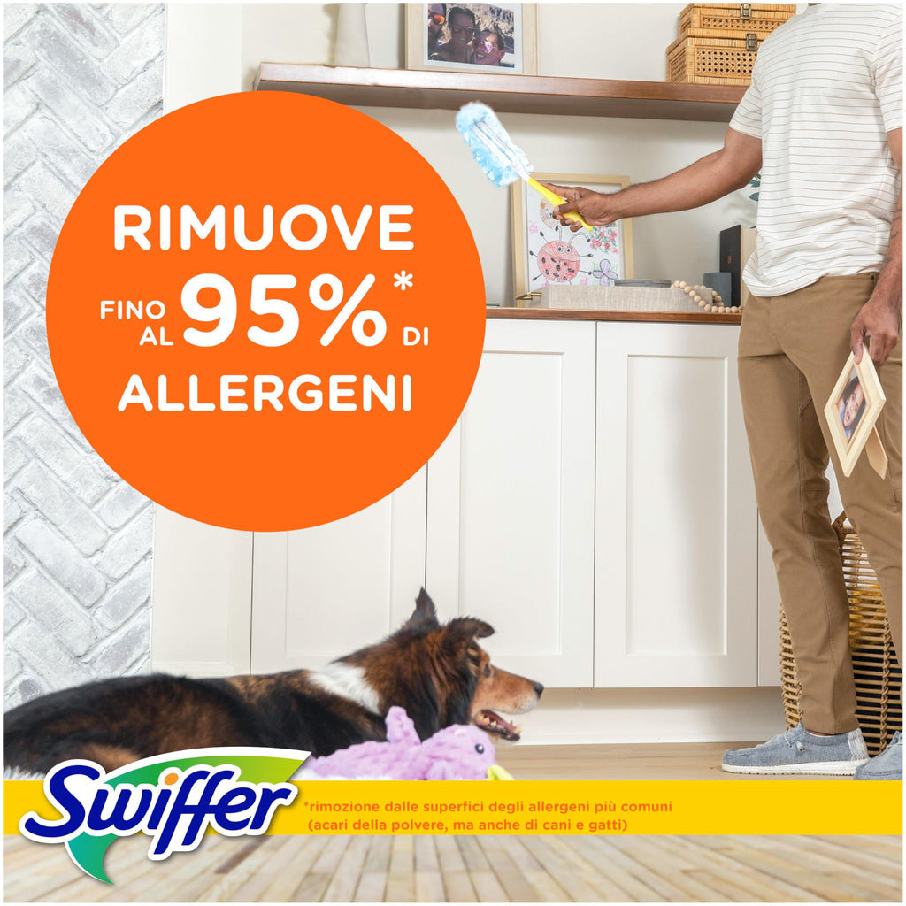 Swiffer Duster Piumini Cattura Polvere, 54 Piumini, Cattura e Intrappola Polvere e Sporco, Raggiunge I Punti più Difficili della Casa, Giga Formato